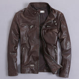 Yolanfairy Lente Herfst Mannen Echt Lederen Jas Korte Slanke Moto Jassen Voor Mannen Bovenkleding Jaqueta De Couro MF030